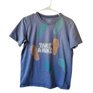 L.L. Bean boys kids Size XL (18) Take a hike graphic tee gray shirt 100% cotton